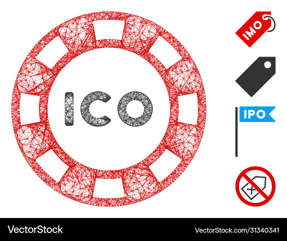 Ico token web mesh Ico token web mesh vector image