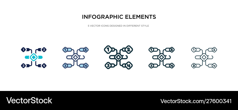 Infographic elements icon in different style two Infographic elements icon in different style two Vector Image
