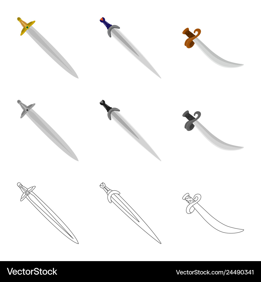 Isolated object of game and armor logo collection vector image