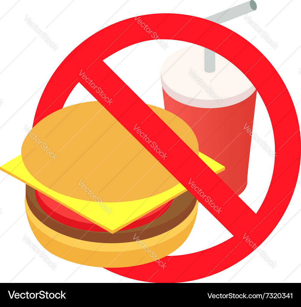 Isometric Food Icons - Junk Food Vector Image