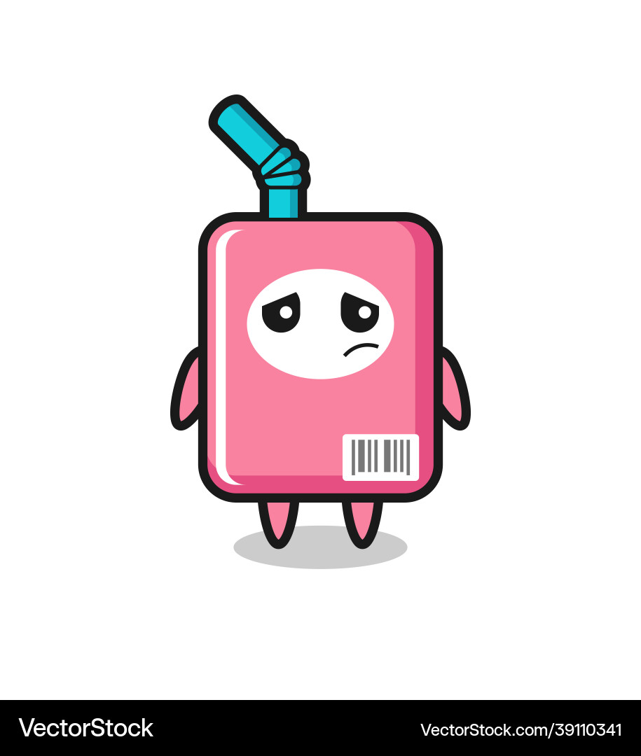 Lazy gesture of milk box cartoon character Lazy gesture of milk box cartoon character vector image