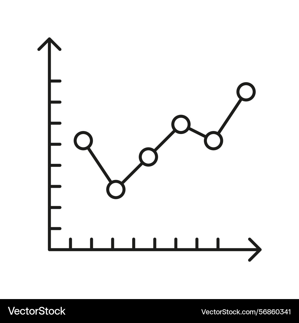 Line graph chart icon data analysis business Line graph chart icon data analysis business vector image