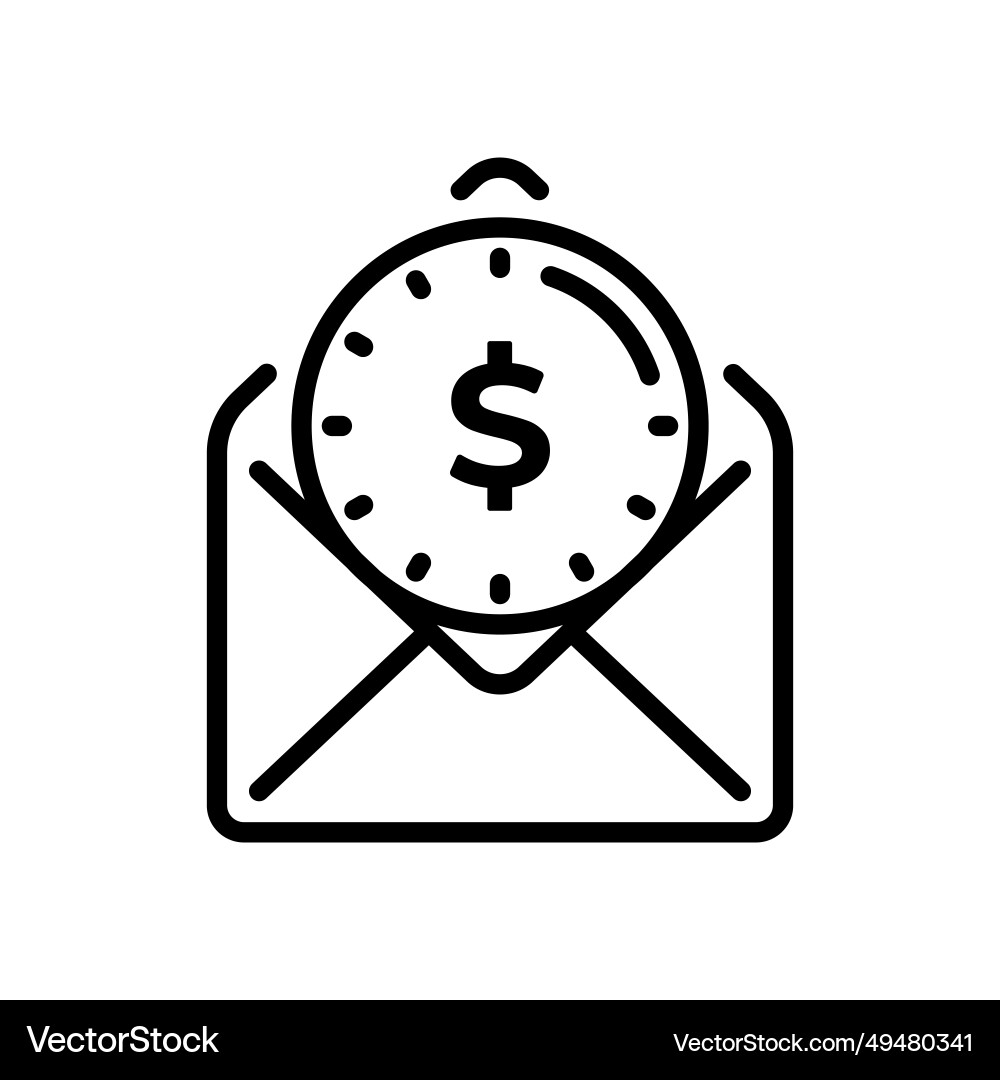 Line icon design of read or open email with notif Vector Image