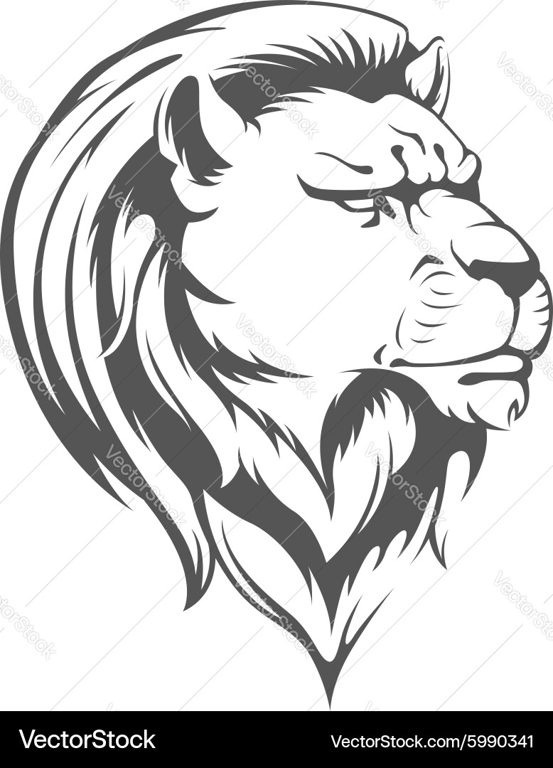 Lion Head Silhouette Vector Image