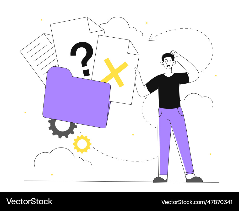 Man with no data line concept Man with no data line concept vector image