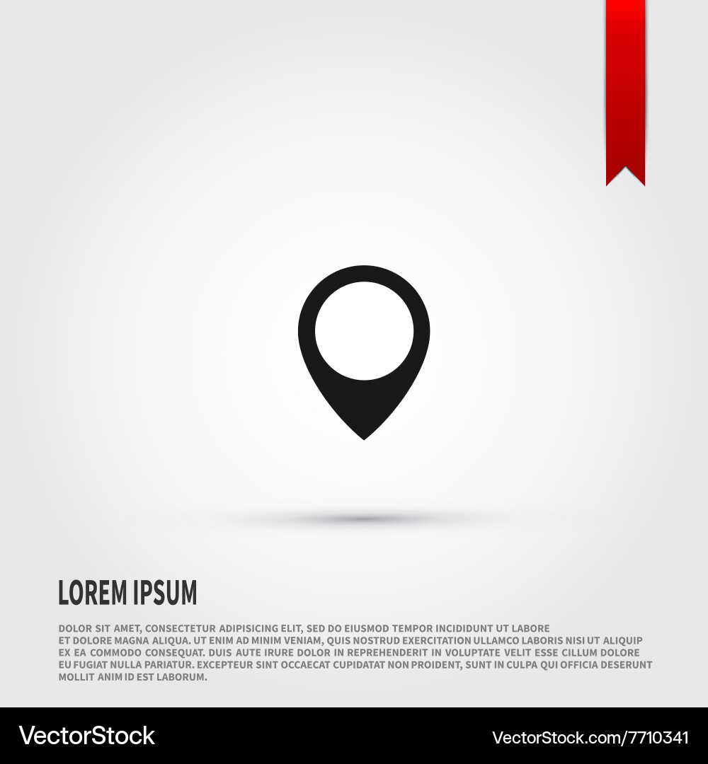 Map pointer icon flat design style template vector image
