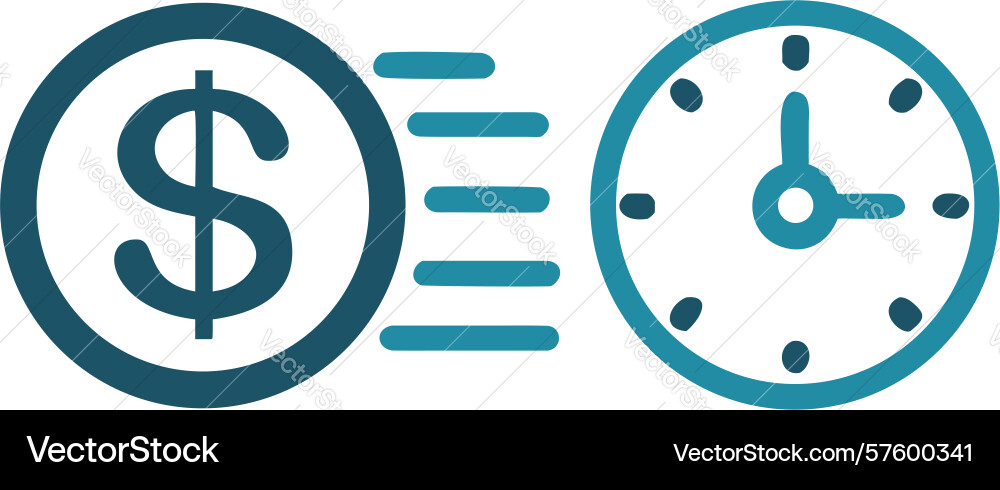 Money and time efficiency icon design generative vector image
