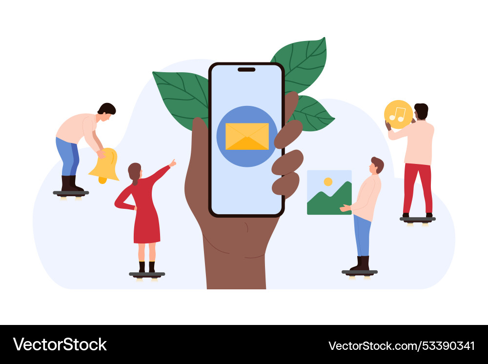 Notification of message email and sms in mobile Notification of message email and sms in mobile vector image