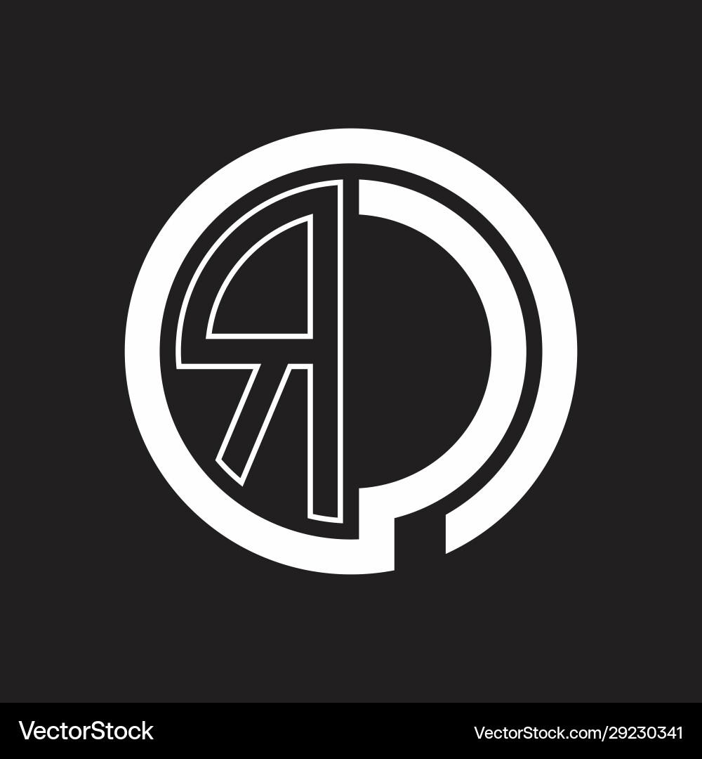 Rc logo with circle rounded negative space design Rc logo with circle rounded negative space design Vector Image