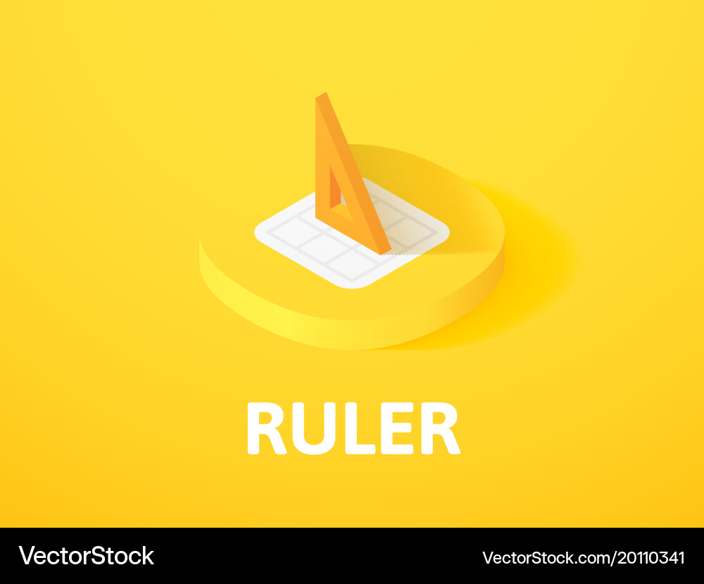 Ruler isometric icon isolated on color background vector image