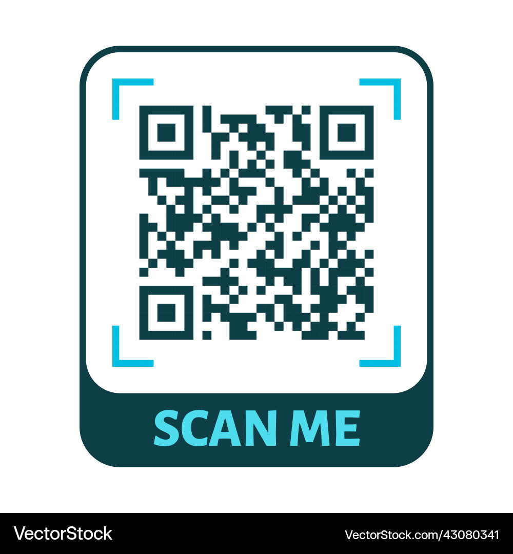 Scan me qr code design for payment text vector image