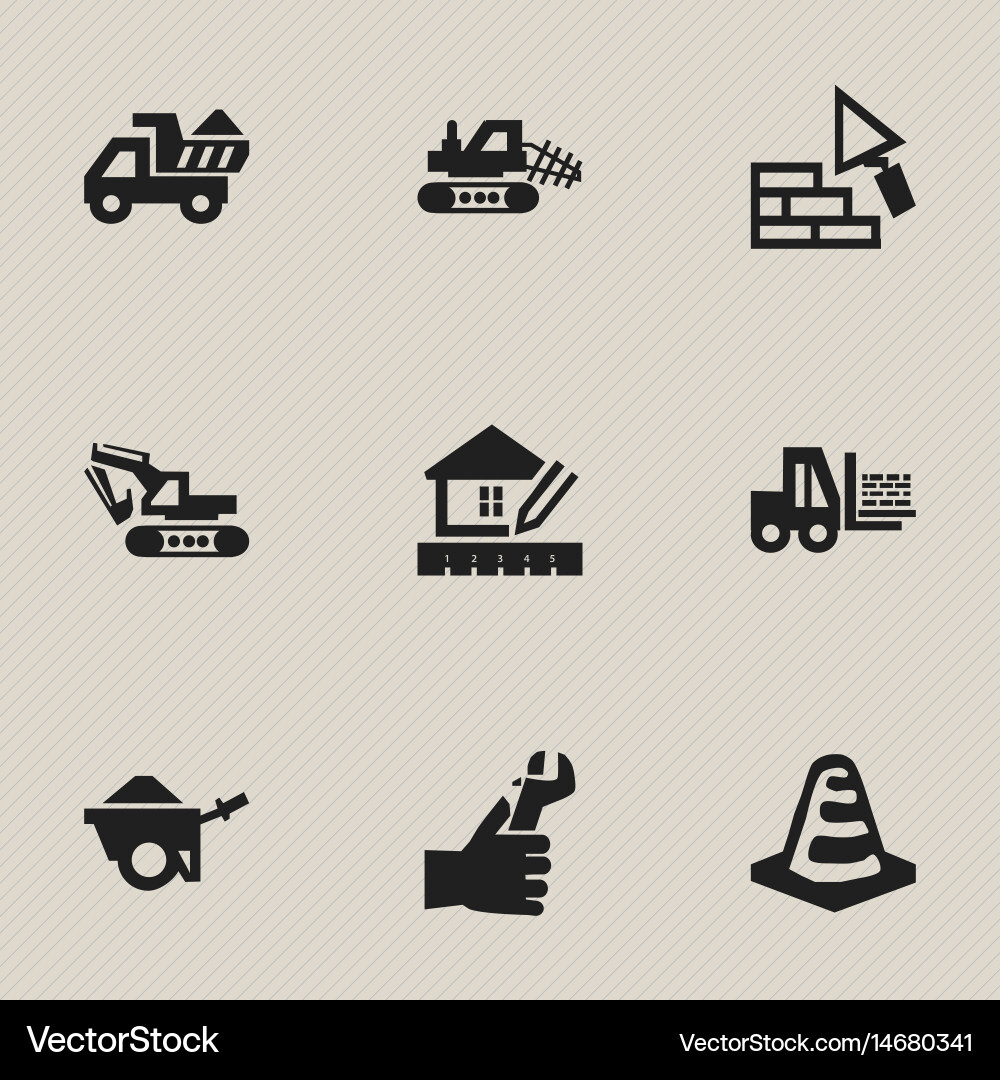 Set of 9 editable structure icons includes vector image