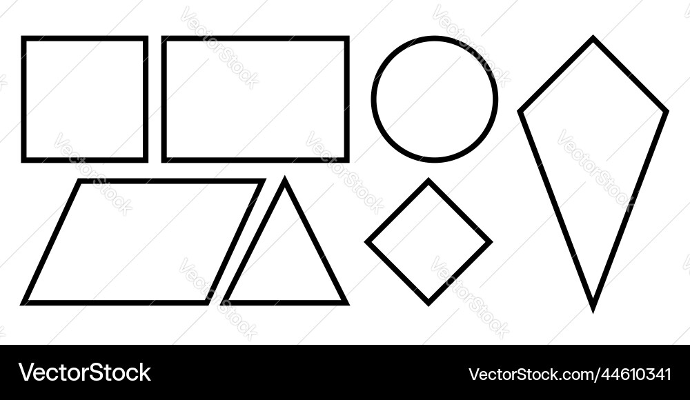 Set von flachen Formen für Mathematik Themen gibt es 7 Set von flachen Formen für Mathematik Themen gibt es 7 vektorbild