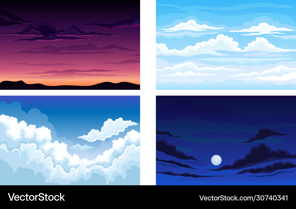 Sky with clouds scudding across it and staying Sky with clouds scudding across it and staying vector image