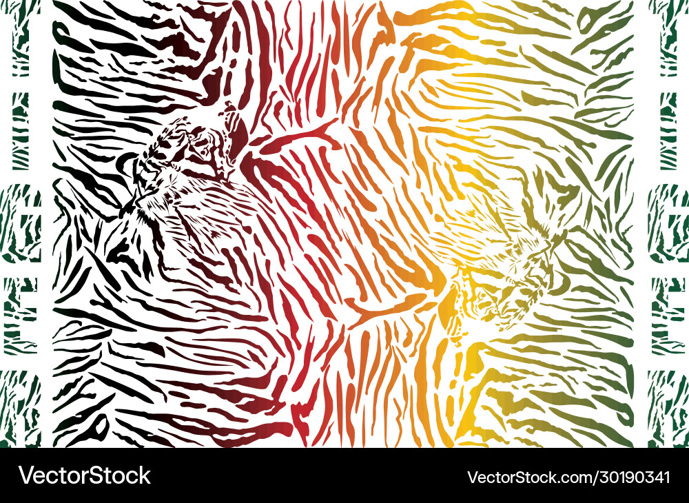 Tiger Color Stripes Background vector image