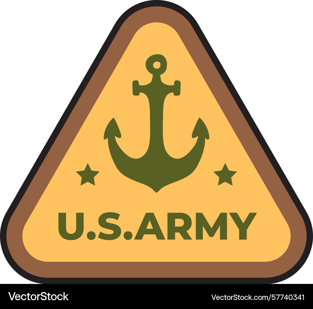 Triangular logo of the us army featuring Vector Image