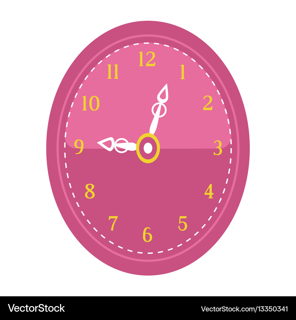 Wall clock circle sign with chronometer pointer vector image