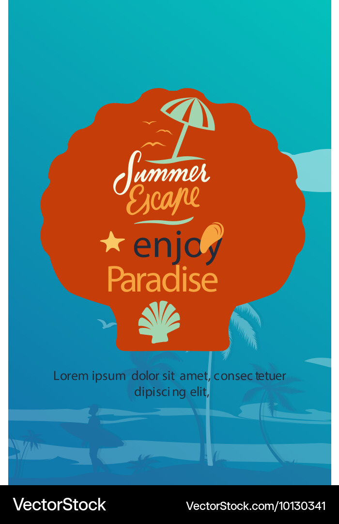 With typography and summer elements Vector Image