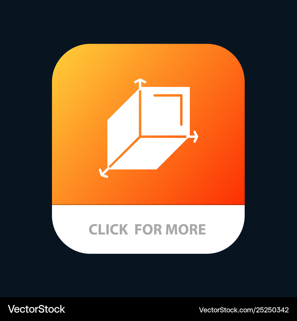 3d box cuboid design mobile app button android 3d box cuboid design mobile app button android vector image