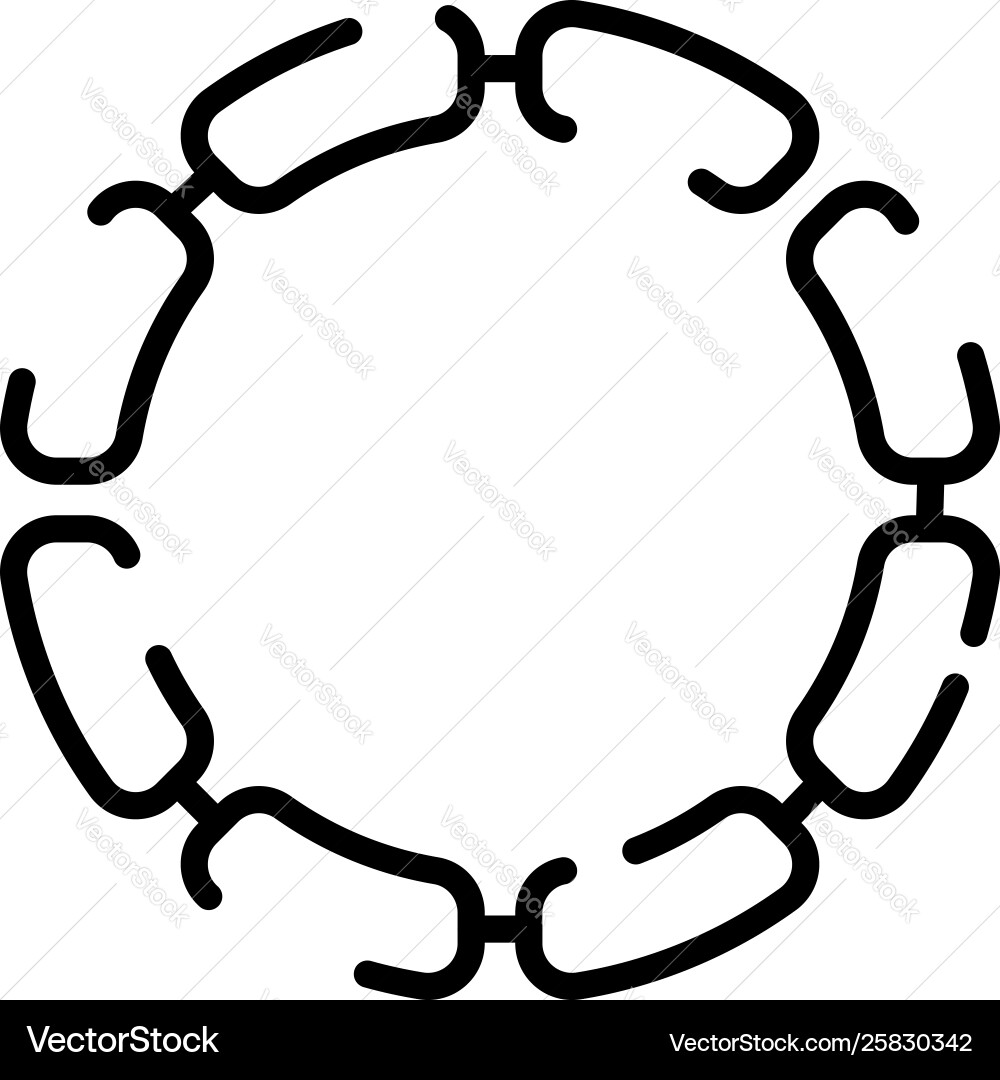 Bacteria Circle Icon - Microbial Loop vector image