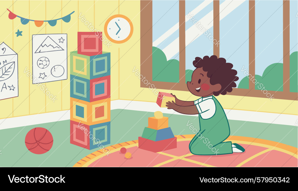 Child Building Blocks Play vector image