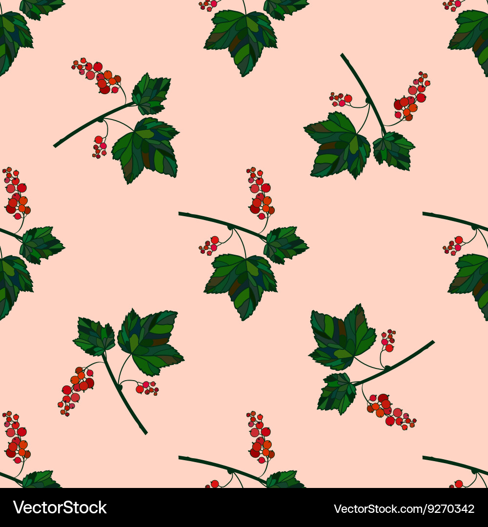 Colored red currant seamless pattern vector image