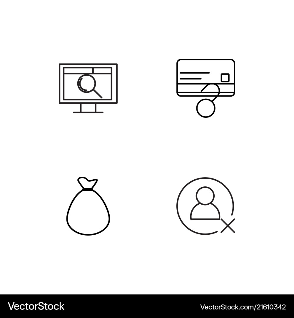 Commerce linear icons set simple outline vector image