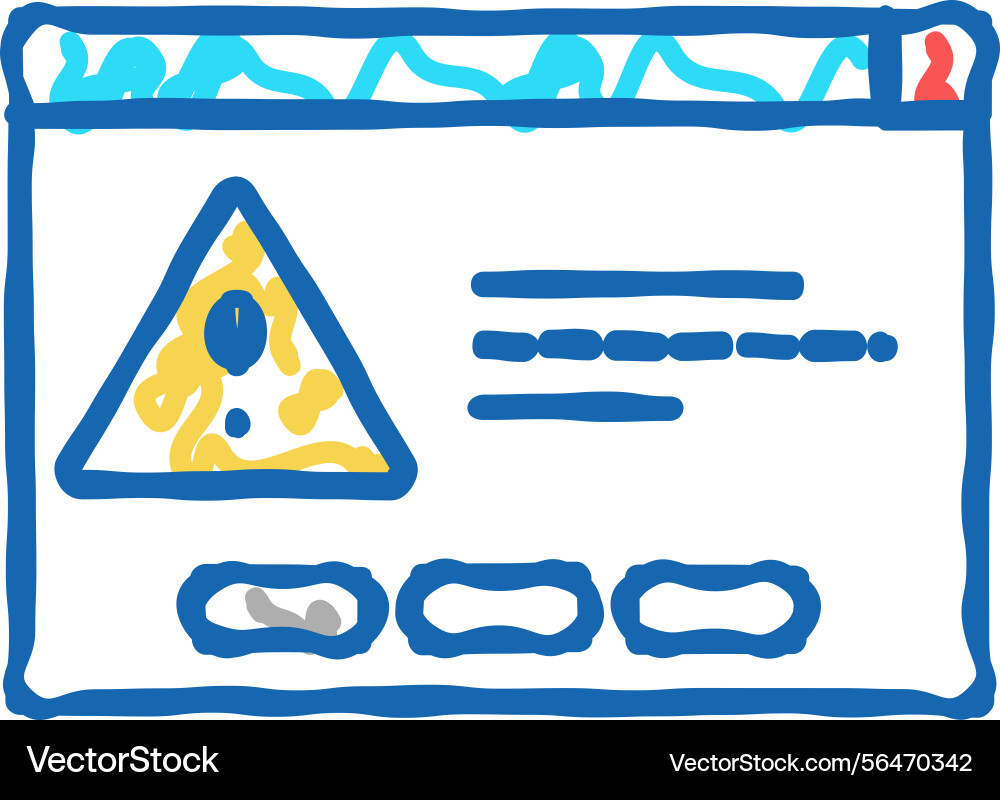 Computer task error icon doodle vector image