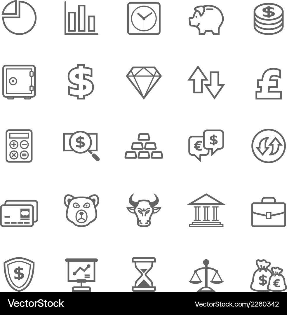 Finance & Stock Icon Set Vector Image