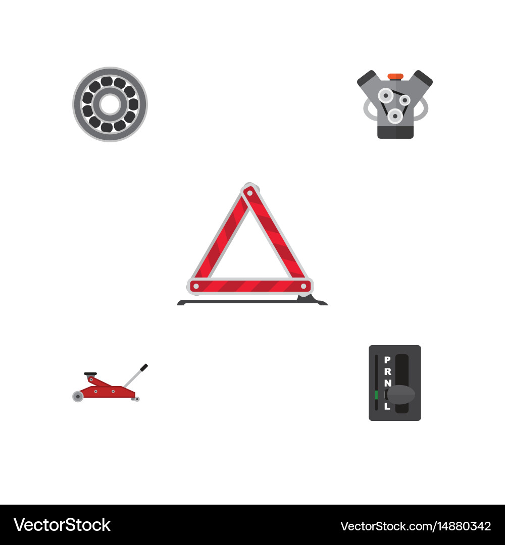 Flat service set of lifting warning brake disk vector image