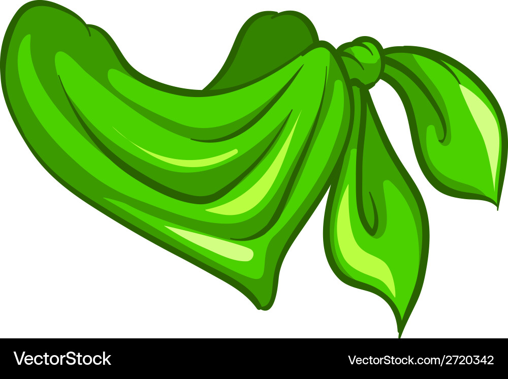 Green Silk Scarf vector image