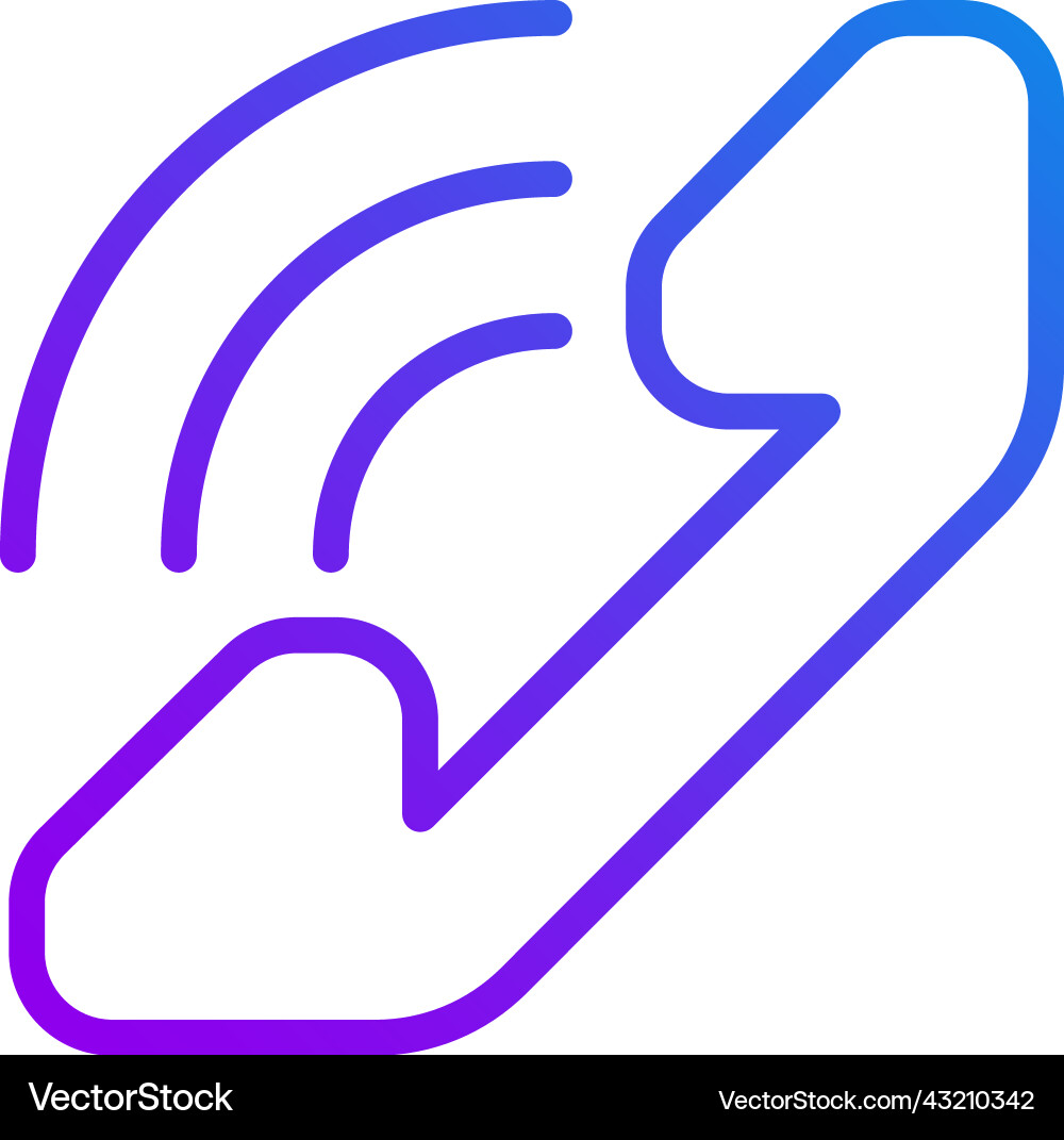 Handset pixel perfect gradient linear icon Handset pixel perfect gradient linear icon vector image