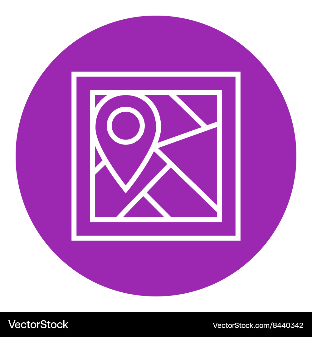Map with pointer line icon Vector Image
