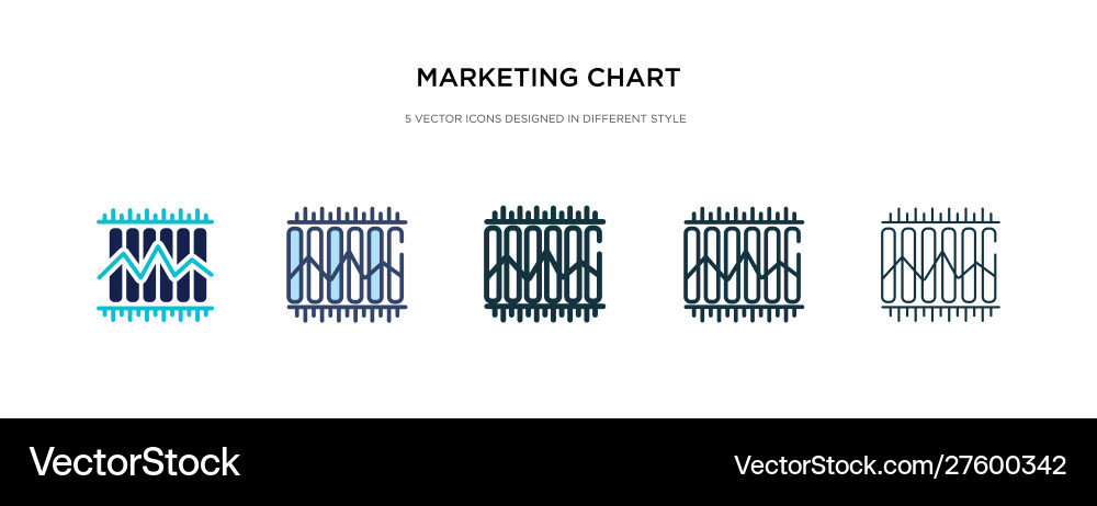 Marketing chart icon in different style two Marketing chart icon in different style two vector image