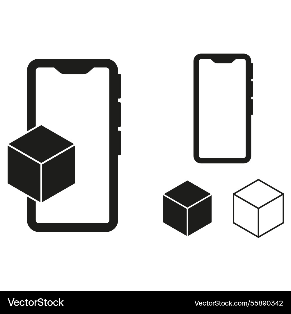Mobile cube interface digital 3d block smartphone Mobile cube interface digital 3d block smartphone vector image
