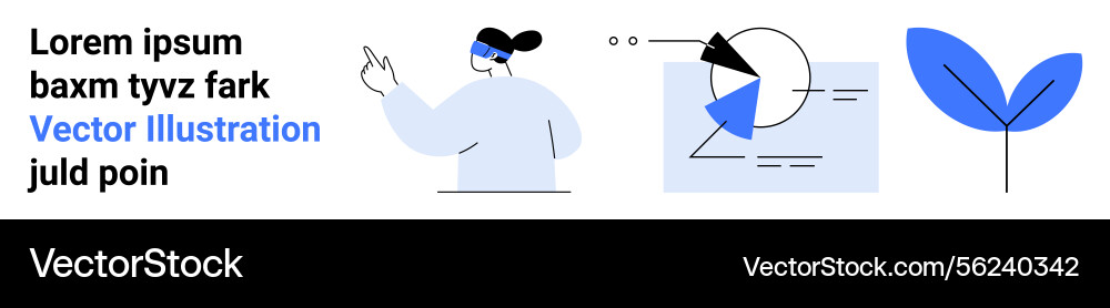Modern design elements featuring person pointing Modern design elements featuring person pointing vector image