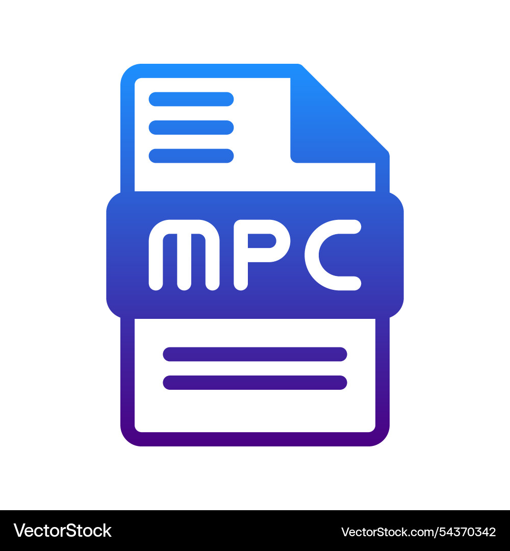 Mpc audio file icon with creative gradient color vector image