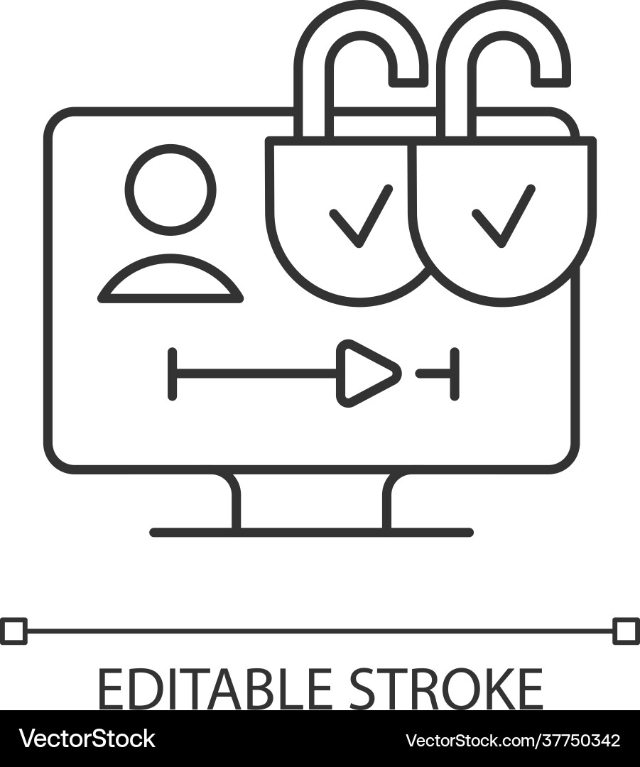Multiple viewer profiles linear icon Multiple viewer profiles linear icon vector image