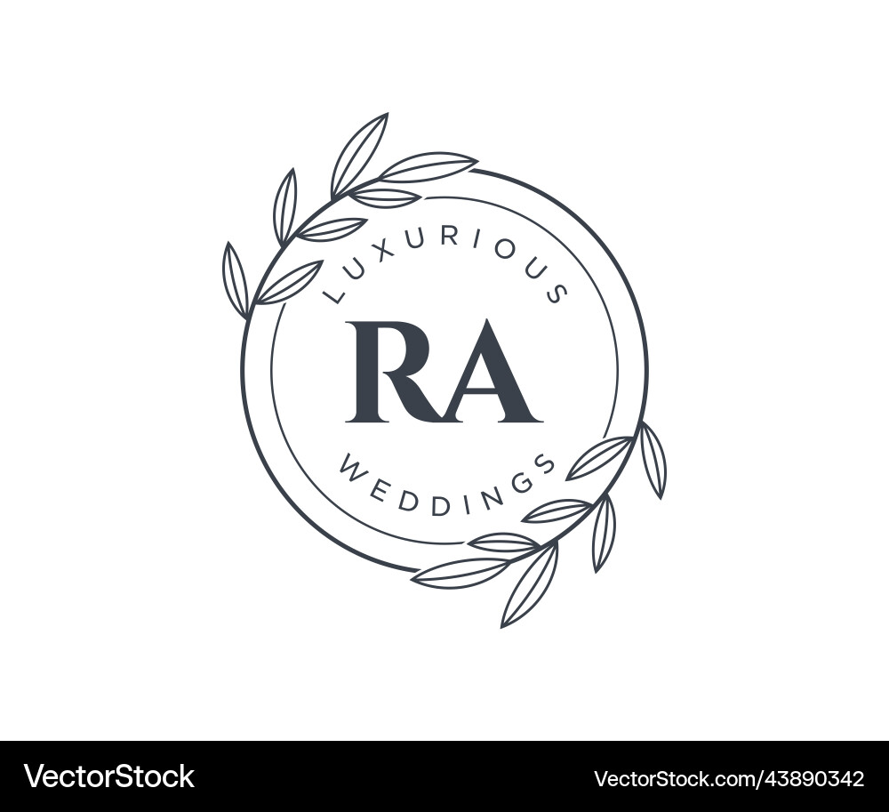 Ra initials letter wedding monogram logos Vector Image
