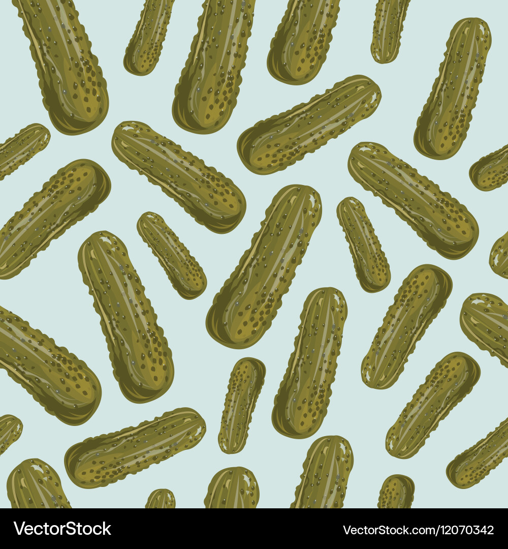 Salty Pickled Cucumber Pattern Vector Image