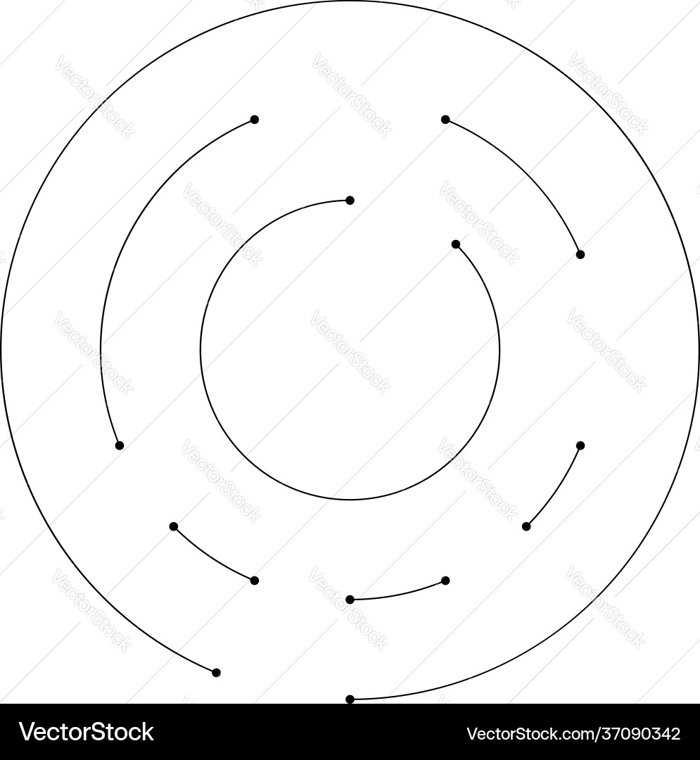 Segmented circular concentric circle element Segmented circular concentric circle element vector image