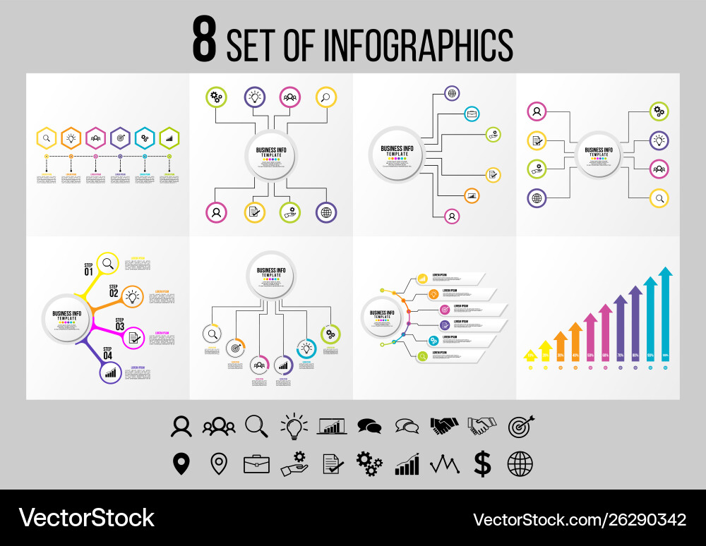 Set of infographics elements design template Set of infographics elements design template vector image