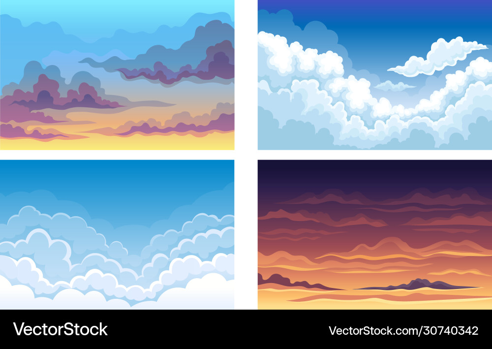 Sky with clouds scudding across it and staying Sky with clouds scudding across it and staying vector image
