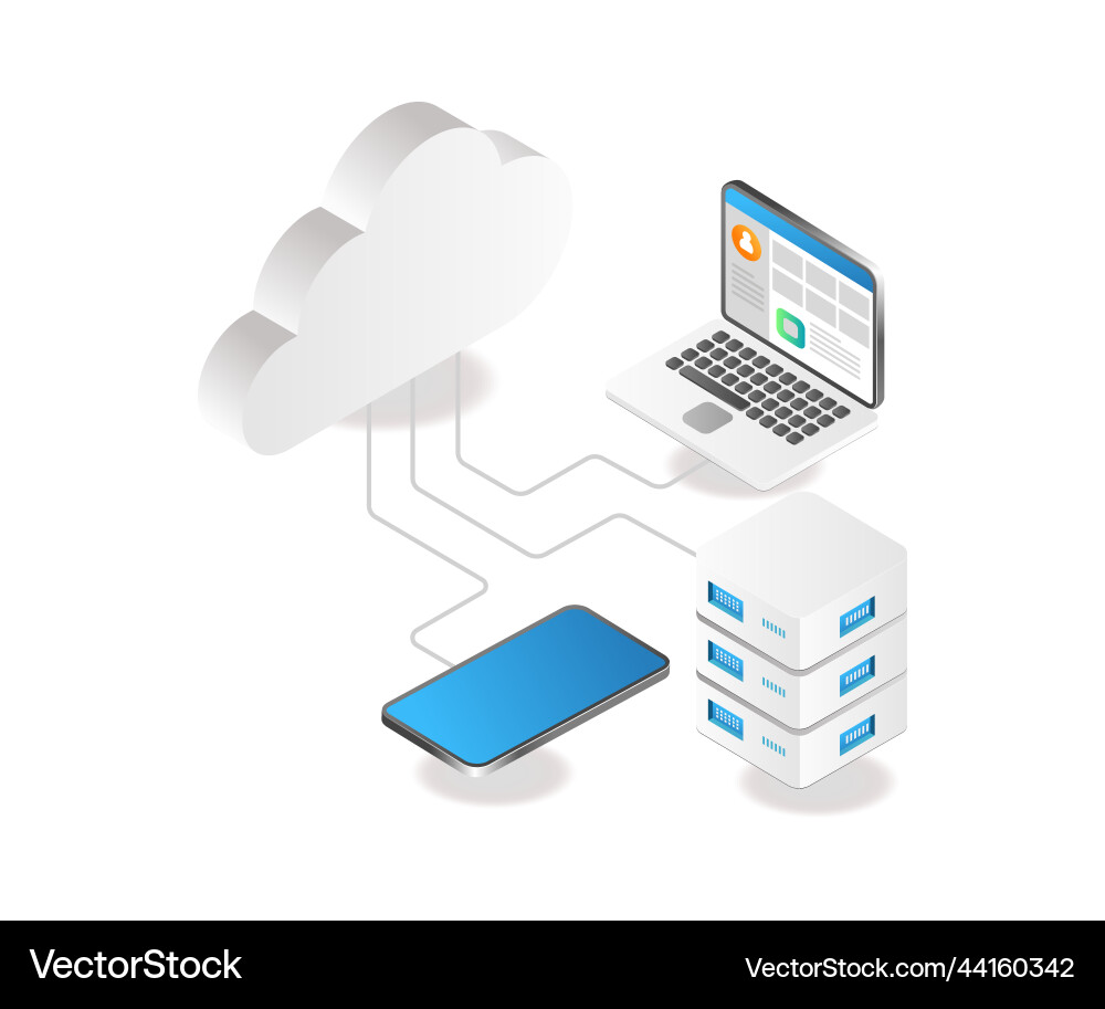 Smartphone computer cloud server Vector Image
