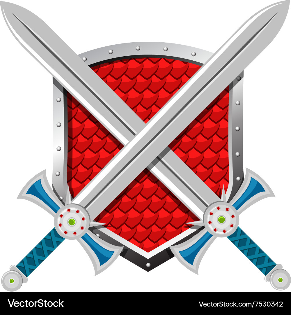 Swords and shield Royalty Free Vector Image - VectorStock