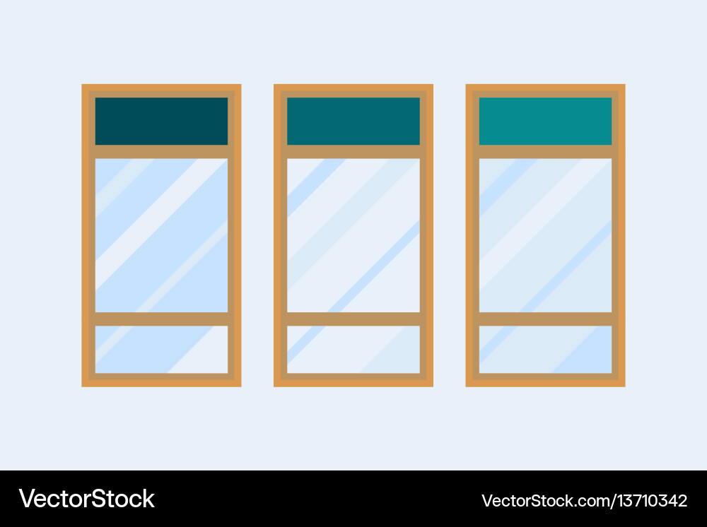 Type of house windows element isolated flat style Type of house windows element isolated flat style vector image