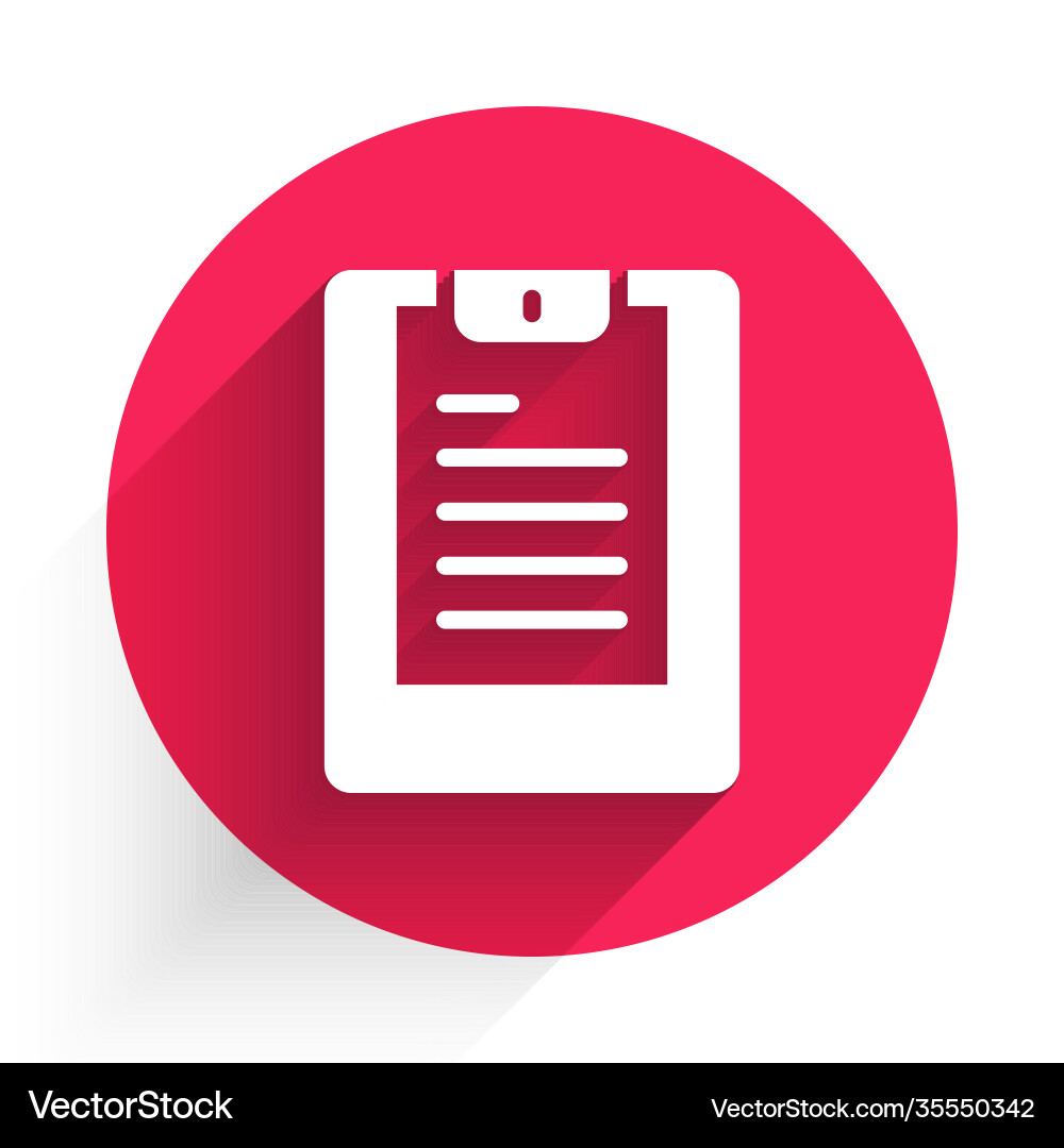 White server data report icon isolated with long White server data report icon isolated with long vector image