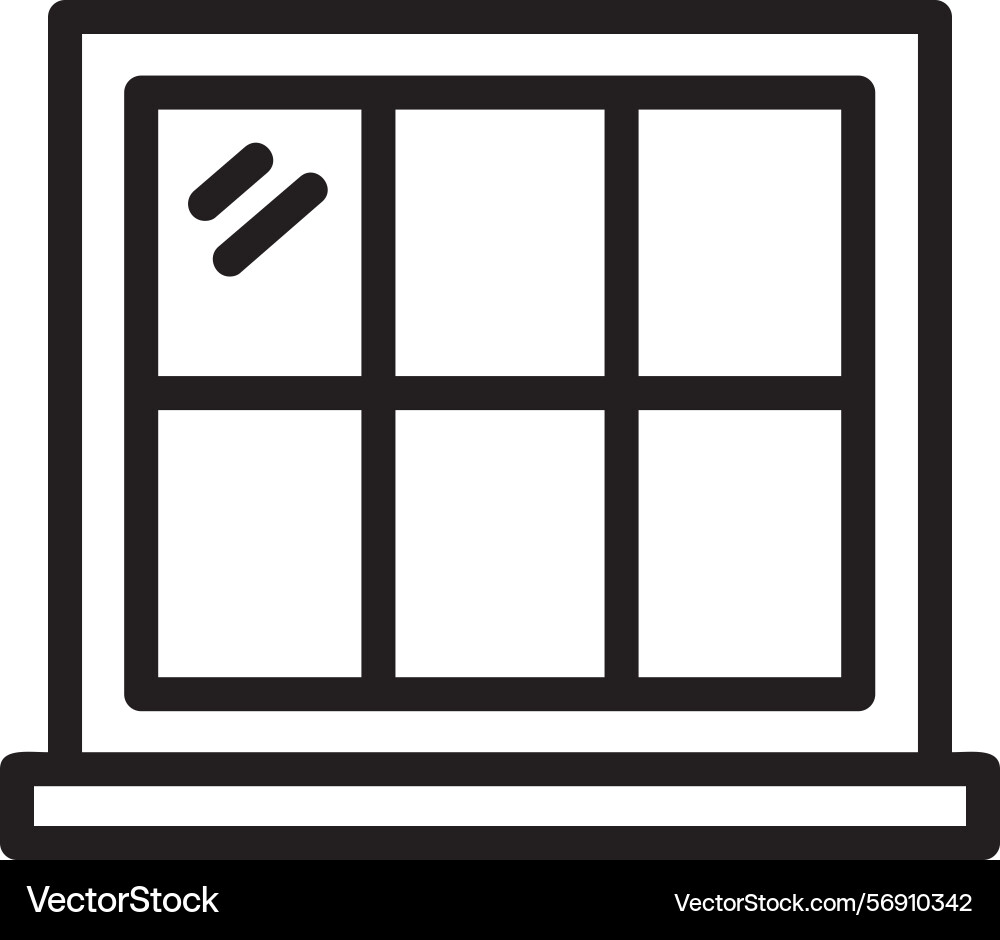 Window linear style icon design Vector Image