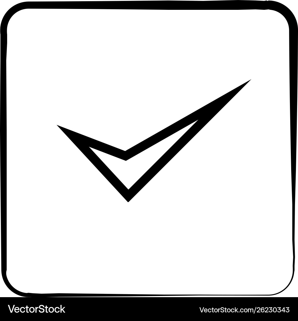 Check mark icon linear symbol with thin outline vector image