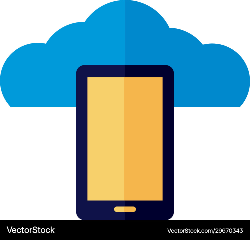 Cloud computing with smartphone flat style Cloud computing with smartphone flat style vector image